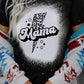 Black Mama Leopard Lightning Bleach Graphic Print Crewneck T Shirt