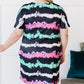 Striped Tie-dyed Plus size Mini Dress