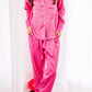 Rose 2pcs Leopard Satin Long Sleeve Pajamas Set