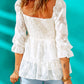Square Neck Smocked Puff Sleeve Blouse