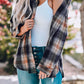 Oversize Rounded Hem Plaid Shacket with Slits