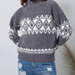 Western Geometric Printed Quarter Zip Pullover Sweater