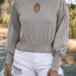 Mock Neck Keyhole Sweater