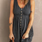 Buttons Sleeveless High Waist Mini Dress