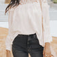 White Lace Detail Long Sleeve Top