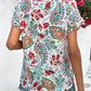 Summer fashion floral pattern V-neck short sleeve