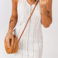 White Openwork Crochet Sleeveless Beach Dress