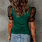 Mesh Puff Sleeve Top