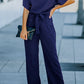 Belted Wide Leg Jumpsuit