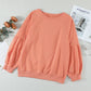 Raglan Patchwork Sleeve Pullover Sweatshirt