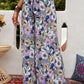 Purple Bohemian Floral Pattern High Waist Flared Pants
