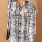 Plaid Print Pocketed Shirt Jacket
