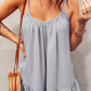Spaghetti Straps Pleated Ruffled Tank Top