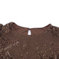 Brown Puff Sleeve Sequin Top