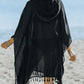 Tassel Hooded Oversized Beach Cover Up