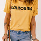 Letter Print Distressed Tee