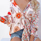 Floral Patchwork Buttoned Shirt with Pocket