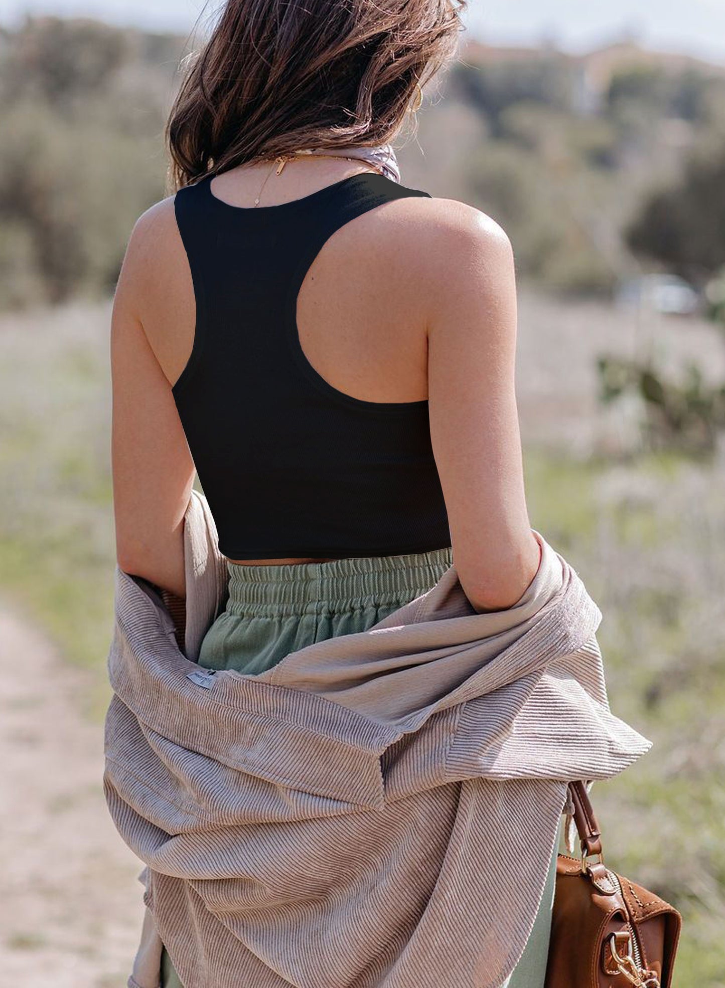 breasted short tank top