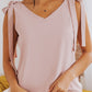Tie On Shoulder V Neck Tank Top