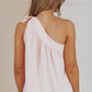 Asymmetric Tie On Shoulder Sleeveless Top