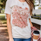 White Mama Flower Leopard Print Short Sleeve Graphic Tee