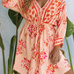 Floral Tassel Drawstring Kimono Dress