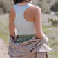 breasted short tank top