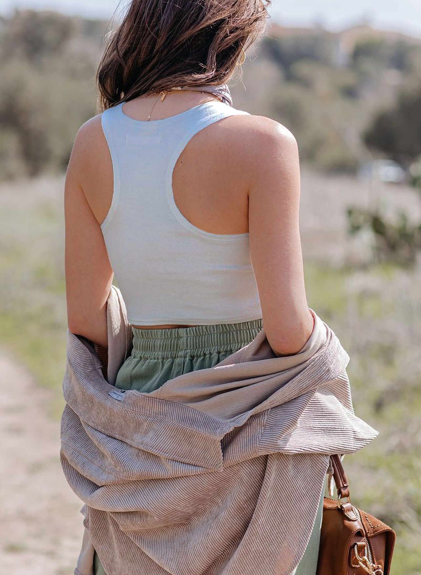 breasted short tank top