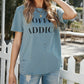 Letter Print Distressed Tee