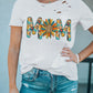 Sunflower-MoM Printed Short Sleeves Hollow Tee