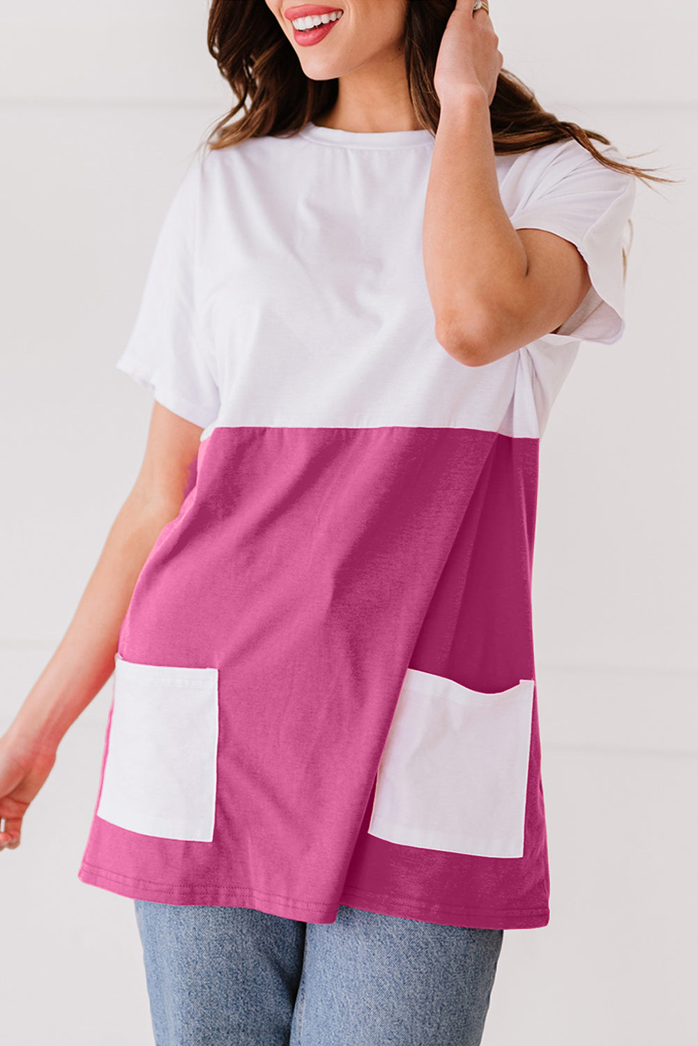 Colorblock Pocketed Mini Dress