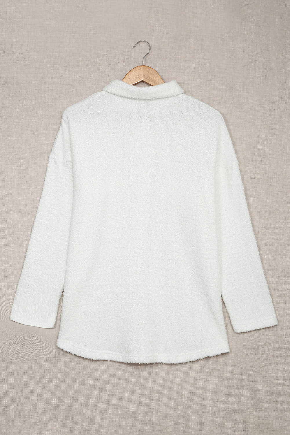 Plush Button Down Pocketed Shirt Jacket