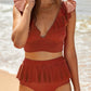 Open Back Top Shorts Tankini Set