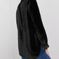Frilled Neck Buttoned Front Velvet Top