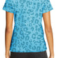 Blue Leopard Print Crew Neck Short Sleeve T Shirt