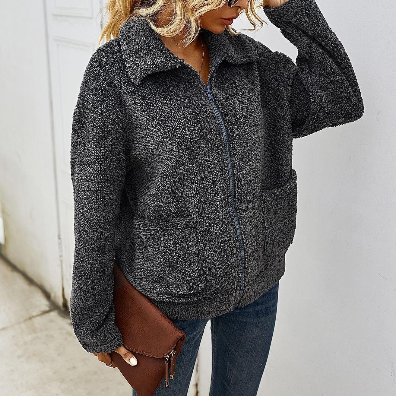 Winter thickening warm lapel jacket