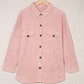 Plush Button Down Pocketed Shirt Jacket