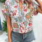 Summer fashion floral pattern V-neck short sleeve