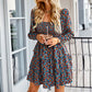 Elegant cake dress French square neckline