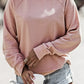 French Terry Cotton Blend Pullover Sweatshirt