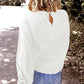 Crew Neck Ruffle Bubble Sleeve Top