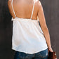 Ruffle Detail Spaghetti Straps Tank