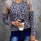 Sequin Shoulder Splicing Long Sleeve Top