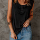 Snap Buttons Scoop Neck Tank with Pocket