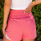 Smocked Elastic Waist Athletic Shorts