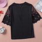 Floral Lace Sleeve Patchwork Top