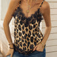 Eyelash Neckline Spaghetti Straps Leopard Tank