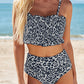 Floral Print Crop Top High waisted swimsuit Set