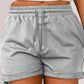 Tie Waist Side Pockets Cuffed Lounge Shorts