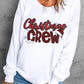 White Christmas Crew Plaid Graphic Print Pullover Sweatshirt